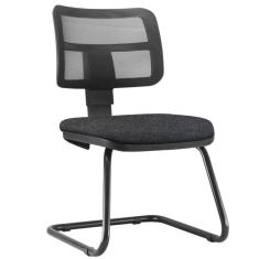 Cadeira De Escritório Recepção Fixa Zip L02 Linho Chumbo