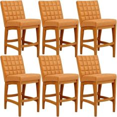 Kit 06 Banquetas Baixa Cozinha Bancada L02 Whisky