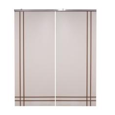 Porta Dupla Branco Prime Frisada Kit Alumínio F06 - 210x120