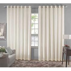 Cortina De Varão Voil Pérola 2,80x1,80 Forro Microfibra