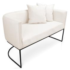 Namoradeira 02 Lugares Linho Metálica Preto Cor A27 Areia