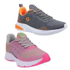 Tênis Feminino Esportivo Caminhada Caminhada Academia Kit 2-Feminino