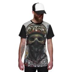 Camiseta Caveira Rapper Skull Color Bandana - Di Nuevo, Preto, M