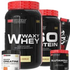 KIT Waxy Whey 2kg + Iso Protein 2kg+ Power Creatina 100g + Glutamina 1