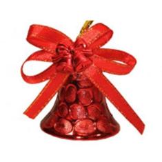 Kit 6 Pendente Enfeite de Natal Sino Vermelho com Laço