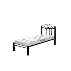 Cama Solteiro de Ferro Tubular Preto Marcheli 002