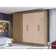 Roupeiro Mdp 5 Portas e 4 Gavetas Nogueira/Macadamia