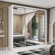 Guarda Roupa Galaxy 3 Portas de Correr com Espelho Galaxy - Branco