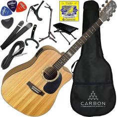 Kit Completo Violão Eletroacústico Folk Giannini Gf1D Zw