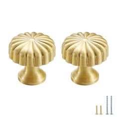 Evionlin 2 maçanetas de armário de latão L sólido de cobre puro puxadores para gaveta de armário de cozinha, puxadores de latão dourado escovado com parafusos