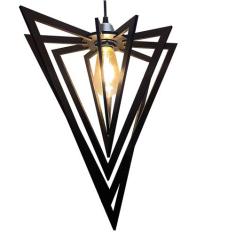 Lustre Luminária Pendente Madeira Sala Quarto Cozinha Balcão Pirâmide 