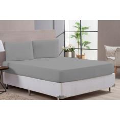 Jogo de Cama Lençol Casal King Azul Algodão 3 Peças - BruceBaby Bordad