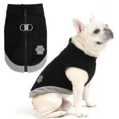Mihachi Colete de lã para cães, suéter quente com zíper, jaqueta para cachorro com arnês embutido, casaco refletivo de inverno para clima frio, roupas com capuz para cães pequenos, médios, filhotes,
