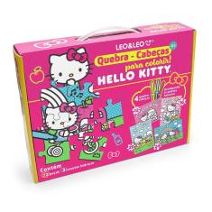 Quebra-Cabeça Infantil 4 em 1 Para Colorir Hello Kitty - Com 72 Peças E 3 Hidrocor - Leo&Leo
