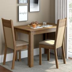 Sala de Jantar Lola Mesa Tampo de Madeira 2 Cadeiras Madesa