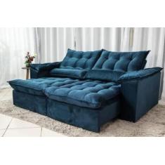 Sofá Retrátil e Reclinável Ipanema 1,50m em Tecido Veludão C/Pillow no