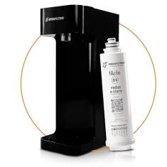 Hidrofiltros - Purificador de Água Facile com Refil C3 Elimina Cloro, Odores e Sabores Cor Preto Hidrofiltros