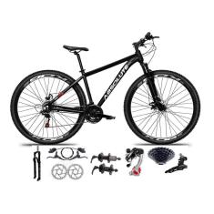 Bicicleta Aro 29 Absolute Nero 5 Câmbios Shimano 24v K7 11/32 Freios Disco Hidráulicos Susp. Trava-Unissex