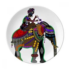Elefante Trekking China Minoria Prato de Sobremesa Decorativo Porcelana 20 cm Jantar Casa
