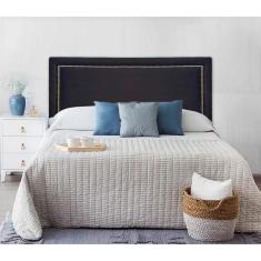 Cabeceira Estofada Reta Luxo com Tachas - Casal