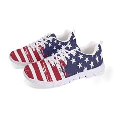 Jeiento Tênis de corrida masculino leve para caminhada e uso ao ar livre, Bandeira americana, 37