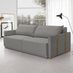 Sofá Cama Mônaco Cinza Escuro Retrátil 184 Cm Cinza Escuro