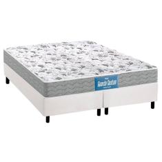 Cama Box Queen: Colchão Espuma D33 Probel /EP Guarda Costas Próintense Double Face + Base CRC Courano White(158x198)