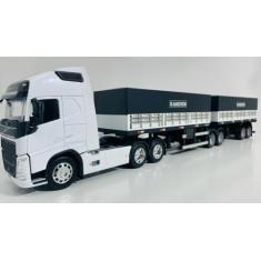 Conjunto Bitrem 2x2 Graneleiro Escala 1:32 - Diesel Miniaturas, Branco