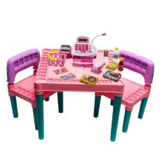Mesa Plástica Infantil Educadora 2 Cadeiras Tritec c/ Jogos