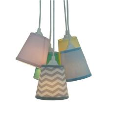 Lustre Pendente Luminária Cacho Tecidos Mix Chevron Candy Colors - Cri