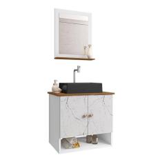 Gabinete Armário Banheiro Deli 2 Portas c/ Cuba Torino Preta