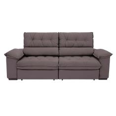 Sofá 3 Lugares Retrátil e Reclinável Piemont Suede Bege 200 cm