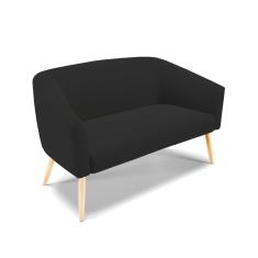 Namoradeira 02 Lugares Stella Veludo Natural Preto