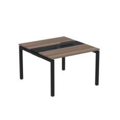 Mesa Plataforma Dupla Com Pé De Aço Para Coworking 110x120 Pdc11-12-2p Walnut-preto