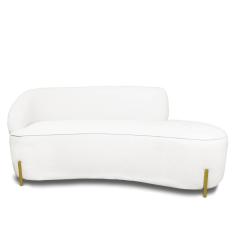 Sofá 3 Lugares Orgânico 180cm Pé Ferro Dou Morgan Bouclê L01 - D'rossi Cor Off White