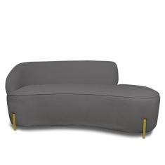 Sofá 3 Lugares Orgânico 180cm Pé Ferro Dou Morgan Bouclê L01 - D'rossi Cor Grafite