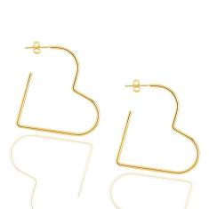 Brinco De Argola Coração Pequeno Folheado A Ouro 18K