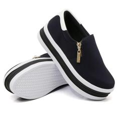 Tênis Slip On Feminino Sapa tênis Estiloso Moda Jovem Casual Elástico 