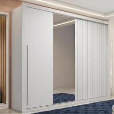 Guarda-Roupa Casal Ripado 2 Portas 4 Gavetas com Espelho Suburban Yesc