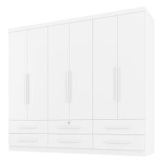 Guarda Roupa Casal Maximus Plus 6 Portas Branco - Zanzini