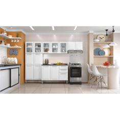 Cozinha 4 Peças 13 Portas 2 Gavetas Paneleiro Duplo em Aço Tarsila Itatiaia Branco