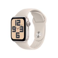 Apple Watch SE GPS • Caixa estelar de alumínio – 40 mm • Pulseira esportiva estelar – M/G