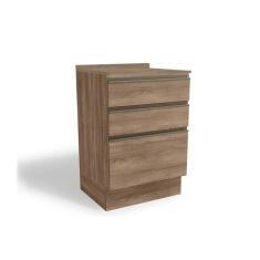Balcão De Cozinha Maxxi G743 3 Gavetas C-tampo 60cm Nogal-nogal - Kappesberg