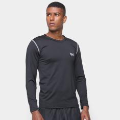 Camiseta Everlast Costura Aparente Logo Manga Longa Masculina-Masculino