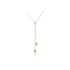 Colar Regulavel Com Bolas Na Ponta Folheado Em Ouro 18k