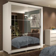 Guarda-Roupa Solteiro Madesa Dallas 2 Portas de Correr de Espelho 2 Ga