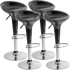 Kit 04 Un Banquetas Giratória Alta Tulipa Lotus Assento Abs prime.offi