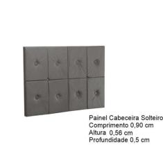 Painel Cama Box Botão Solteiro 0,90 Elegance Cor Cinza - Comprar Móvei