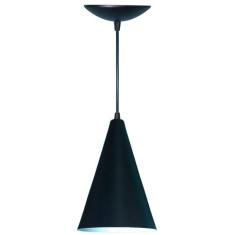 Lustre Pendente Cone em Alumínio - Cor Preto Fosco - Estillo E Luz
