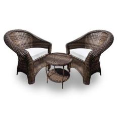 Conjunto de Poltronas Fibra Sintética Berlim - 2 Poltronas + 1 Mesa Ce